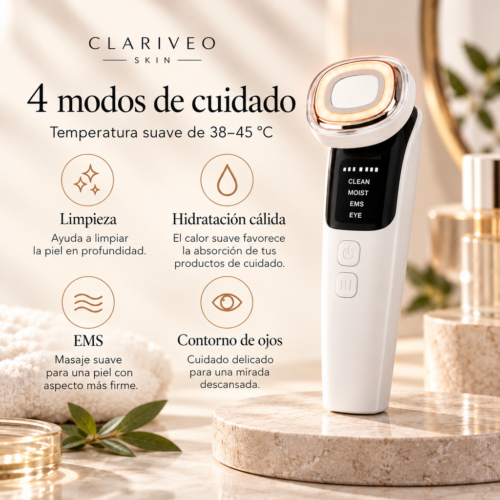 Masajeador Facial EMS con Luz LED | CLARIVEO SKIN