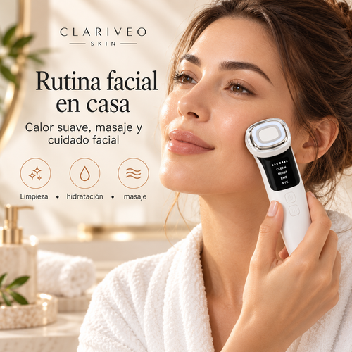 Masajeador Facial EMS con Luz LED | CLARIVEO SKIN